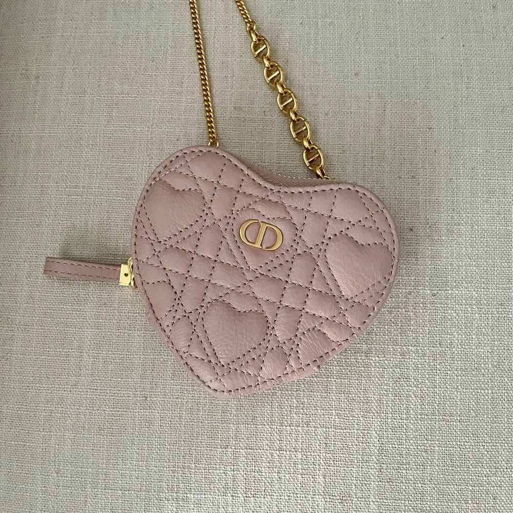 Dior Caro Heart Pouch with Chain - pink / blush - Picture 2 of 7